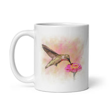 Load image into Gallery viewer, 11oz watercolour-style hummingbird coffee mug.
