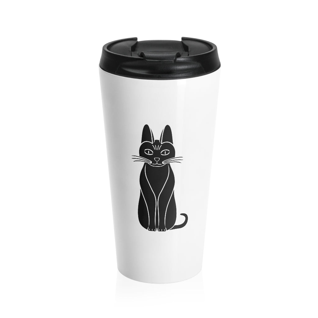 Stainless Steel Travel Mug | Clever Black Cat