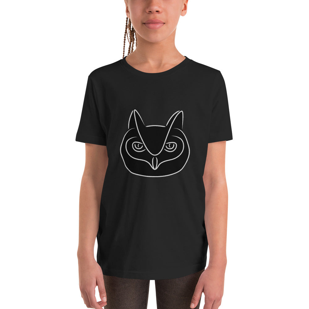 Youth Short Sleeve T-Shirt | Black Shirt with Owl