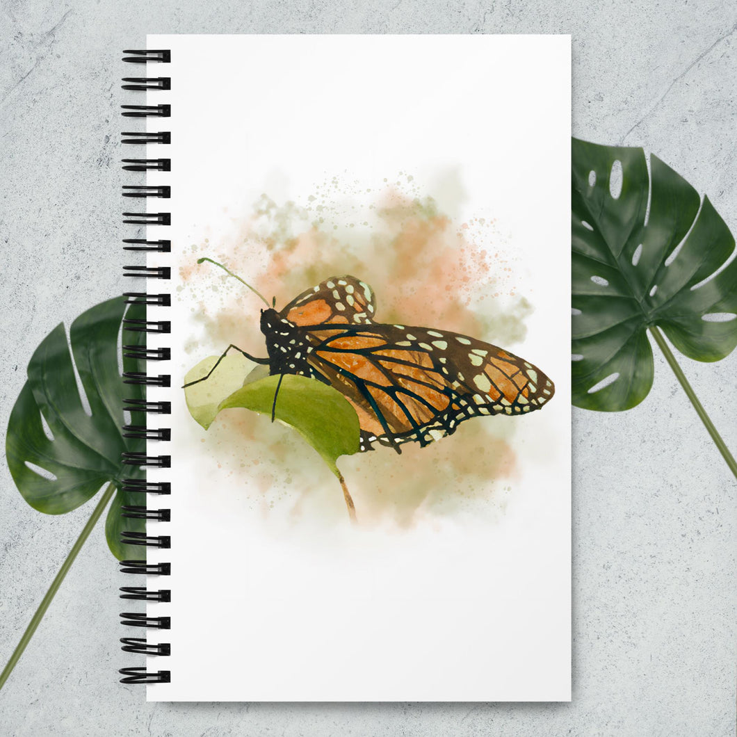 Butterfly notebook. The butterfly design was done in a watercolour-style.