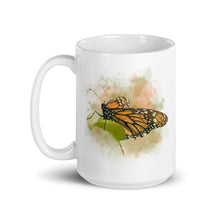 Load image into Gallery viewer, Large, Watercolour-styled Monarch Butterfly Coffee Mug
