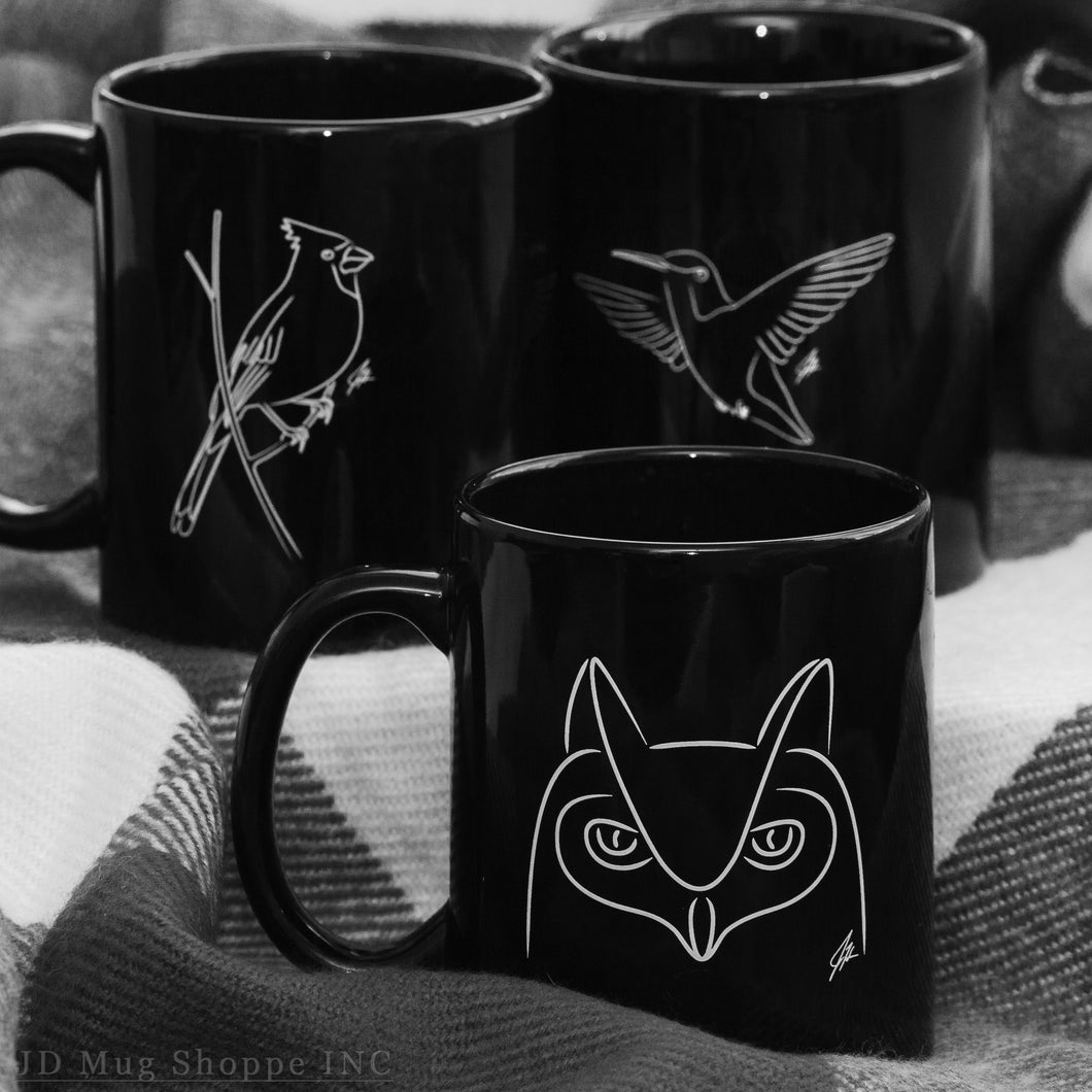 Owl, Hummingbird, and Cardinal Coffee Mug Collection (North America Only*)