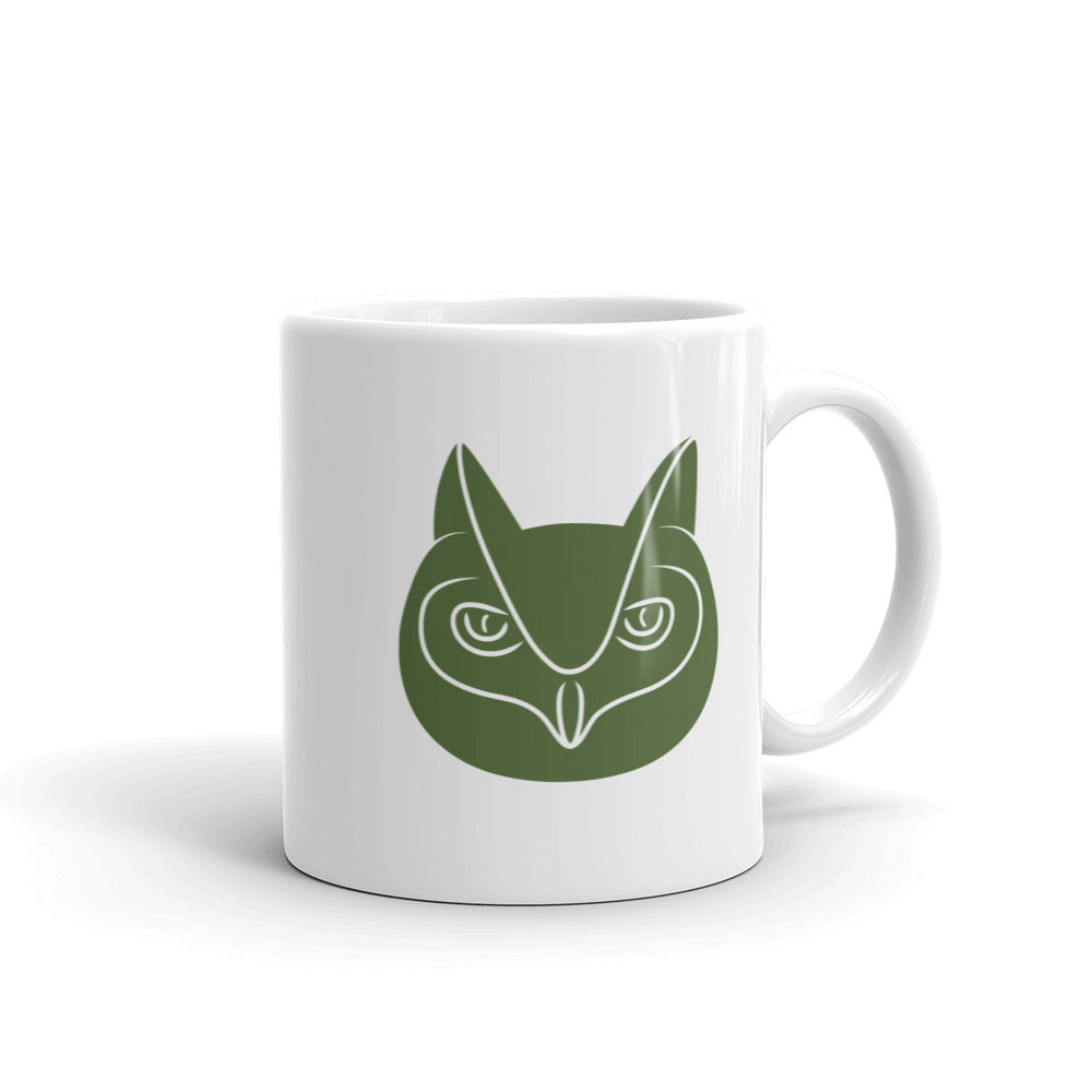 Wise Old Green Owl Coffee Mug