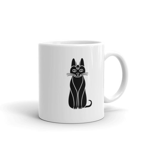 Clever Black cat coffee mug by JD's Mug Shoppe