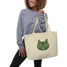 Load image into Gallery viewer, Large Organic Tote Bag | Green Owl
