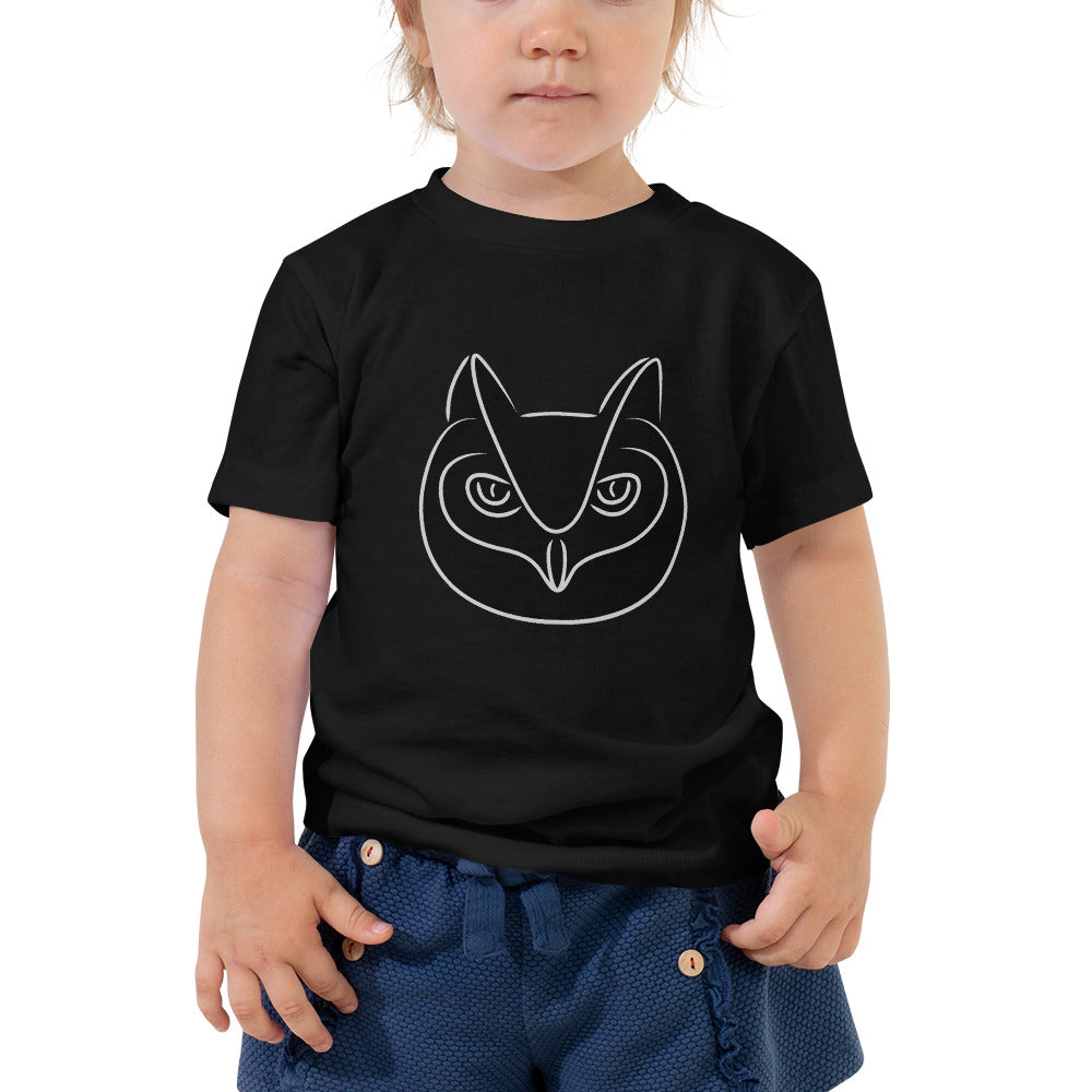 Toddler Short Sleeve Tee | Black Shirt with Owl