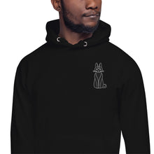 Load image into Gallery viewer, Black Cat embroidered hoodie
