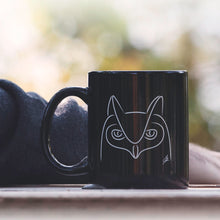Load image into Gallery viewer, Black Owl Coffee Mug on table
