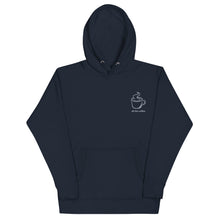 Load image into Gallery viewer, Navy Blue &quot;all the coffee&quot; hoodie by JD&#39;s Mug Shoppe
