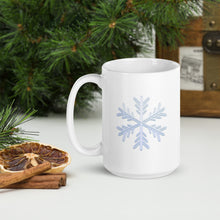 Load image into Gallery viewer, Large, 15oz coffee with crystal snowflake.
